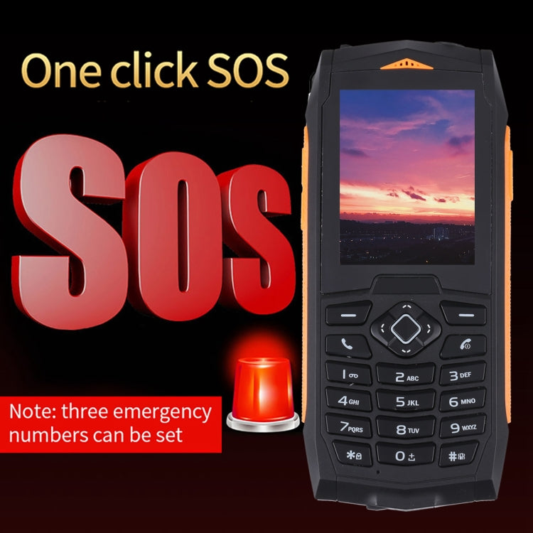 Rugtel R1C Rugged Phone, IP68 Waterproof Dustproof Shockproof, 2.4 inch, MTK6261D, 2000mAh Battery, SOS, FM, Dual SIM(Orange) - free shipping - PMC TechLife - Order now!