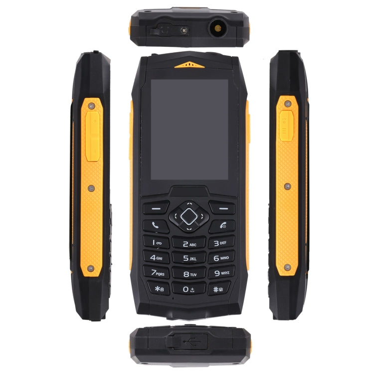Rugtel R1C Rugged Phone, IP68 Waterproof Dustproof Shockproof, 2.4 inch, MTK6261D, 2000mAh Battery, SOS, FM, Dual SIM(Yellow) - free shipping - PMC TechLife - Order now!