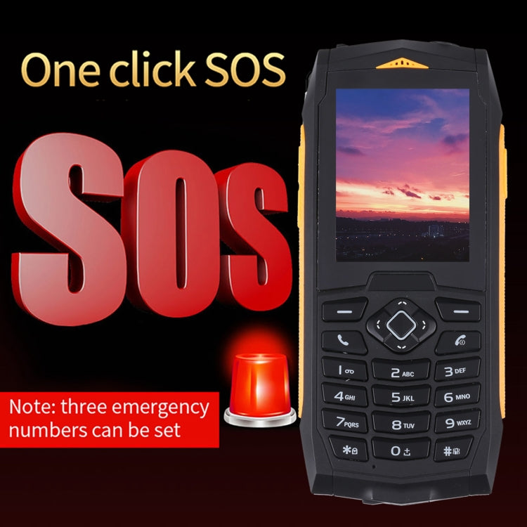 Rugtel R1C Rugged Phone, IP68 Waterproof Dustproof Shockproof, 2.4 inch, MTK6261D, 2000mAh Battery, SOS, FM, Dual SIM(Yellow) - free shipping - PMC TechLife - Order now!
