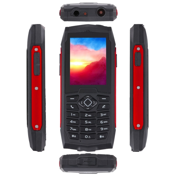 Rugtel R1D Rugged Phone, IP68 Waterproof Dustproof Shockproof, 2.4 inch, MTK6261D, 2000mAh Battery, Loud Box Speaker, FM, Network: 2G, Dual SIM (Red) - free shipping - PMC TechLife - Order now!