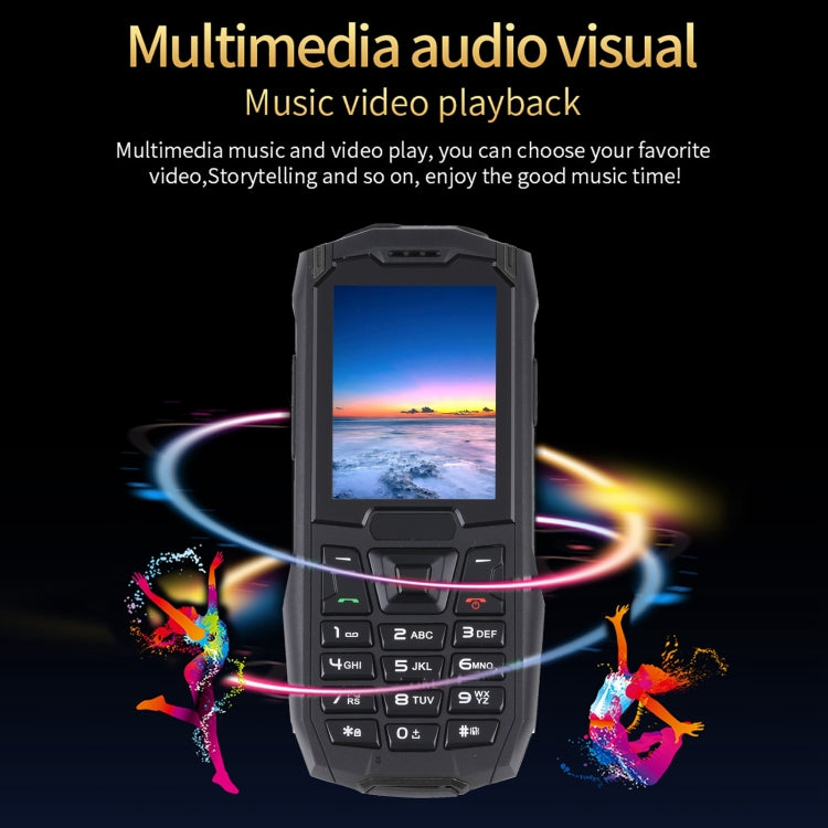 Rugtel R2C Rugged Phone, IP68 Waterproof Dustproof Shockproof, 2.4 inch, MTK6261D, 2500mAh Battery, SOS, FM, Dual SIM(Black) - free shipping - PMC TechLife - Order now!