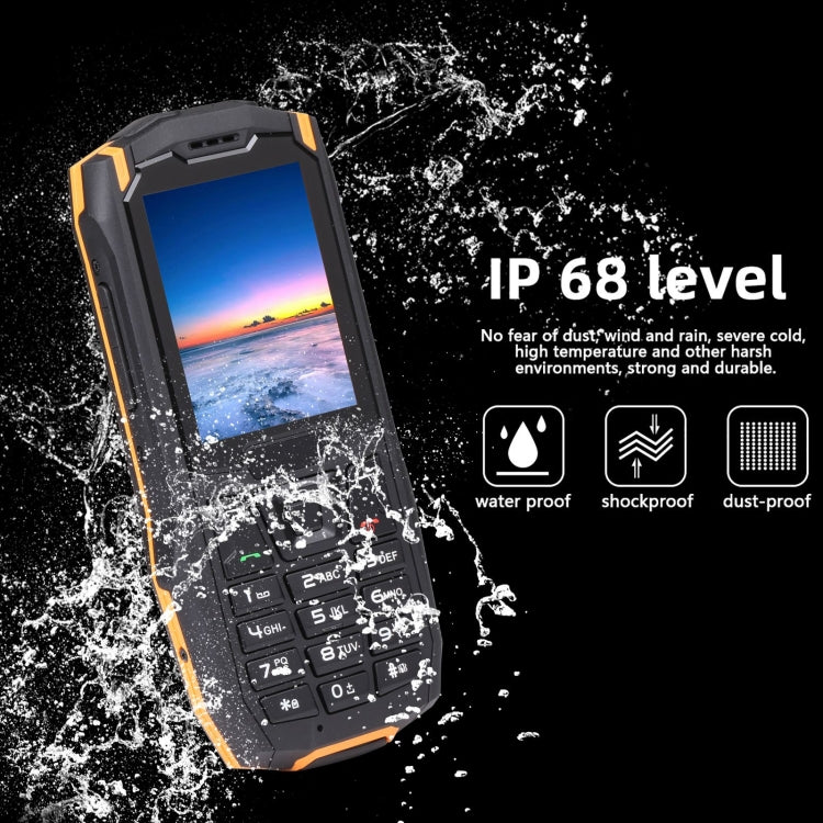 Rugtel R2C Rugged Phone, IP68 Waterproof Dustproof Shockproof, 2.4 inch, MTK6261D, 2500mAh Battery, SOS, FM, Dual SIM (Orange) - free shipping - PMC TechLife - Order now!