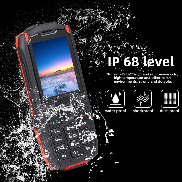 Rugtel R2C Rugged Phone, IP68 Waterproof Dustproof Shockproof, 2.4 inch, MTK6261D, 2500mAh Battery, SOS, FM, Dual SIM(Red) - free shipping - PMC TechLife - Order now!