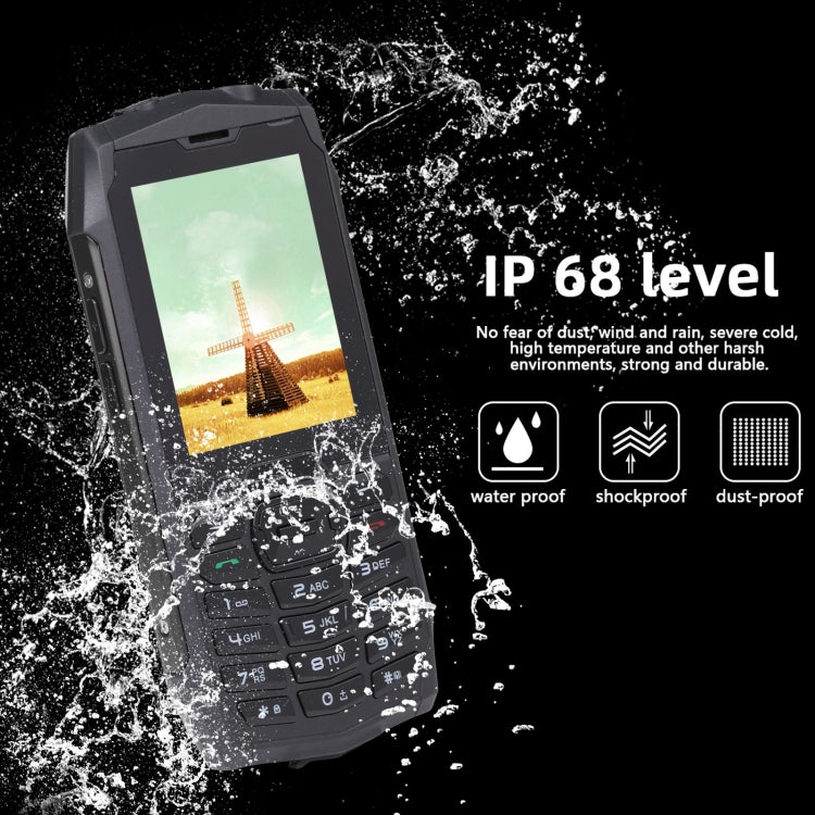 Rugtel R3C Rugged Phone, IP68 Waterproof Dustproof Shockproof, 2.8 inch, MTK6261D, 2000mAh Battery, SOS, FM, Dual SIM(Black) - free shipping - PMC TechLife - Order now!