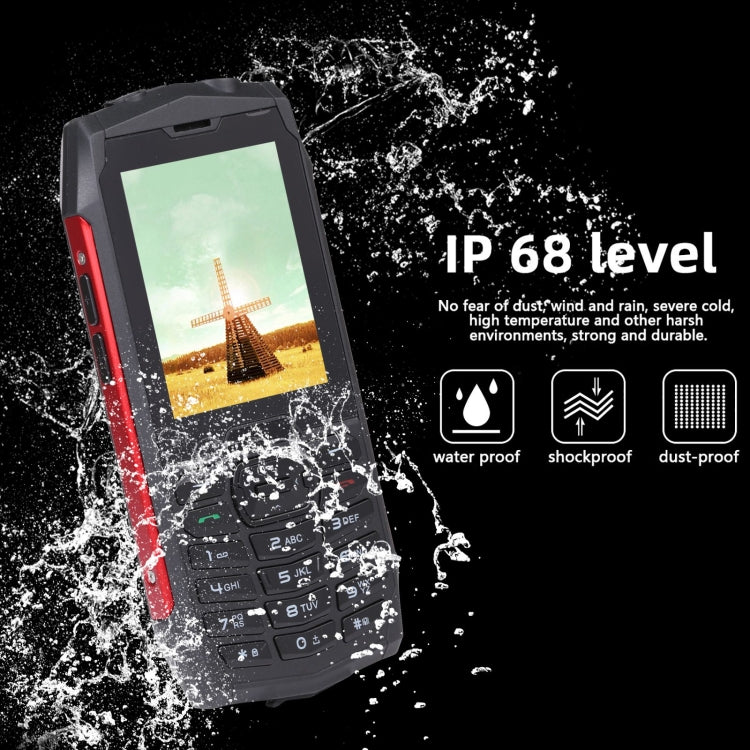 Rugtel R3C Rugged Phone, IP68 Waterproof Dustproof Shockproof, 2.8 inch, MTK6261D, 2000mAh Battery, SOS, FM, Dual SIM(Red) - free shipping - PMC TechLife - Order now!