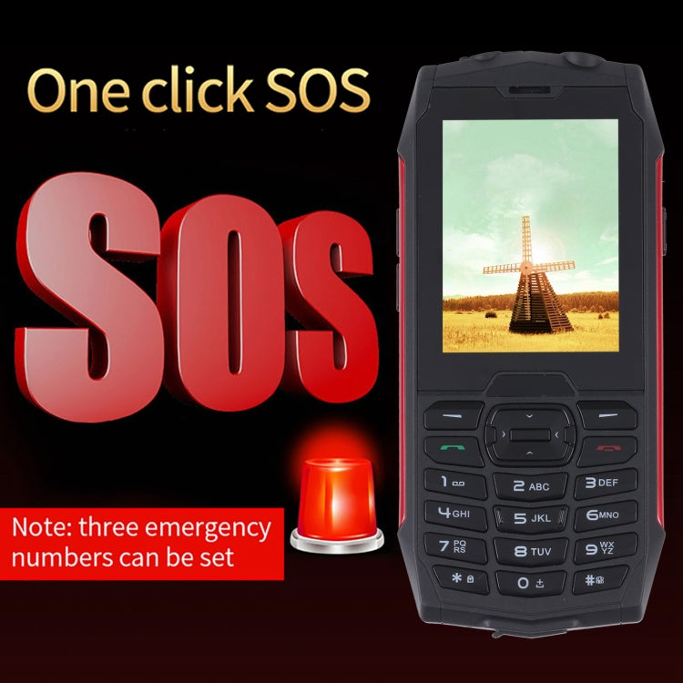 Rugtel R3C Rugged Phone, IP68 Waterproof Dustproof Shockproof, 2.8 inch, MTK6261D, 2000mAh Battery, SOS, FM, Dual SIM(Red) - free shipping - PMC TechLife - Order now!