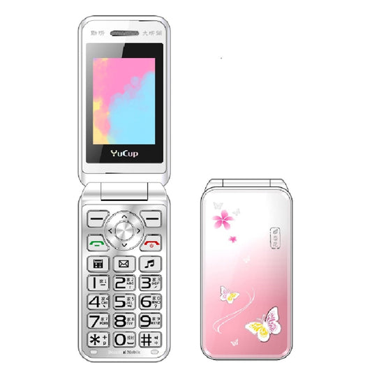 N509 Women Flip Phone, 2.4 inch, 6800mAh, Support FM, Flashlights, MP3, Big Keys, Dual SIM, EU Plug (Pink) - Others by PMC Jewellery | Online Shopping South Africa | PMC Jewellery