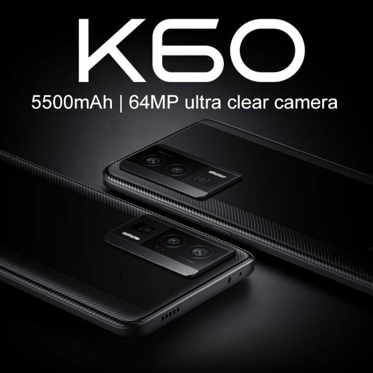 Xiaomi Redmi K60 5G, 64MP Camera, 8GB+256GB, Triple Back Cameras, Screen Fingerprint Identification, 5500mAh Battery, 6.67 inch MIUI 14 Snapdragon 8+ Gen1 Octa Core 4nm up to 3.0GHz, Network: 5G, Dual SIM, NFC, Heart Rate(Black) - Xiaomi Redmi by Xiaomi | Online Shopping South Africa | PMC Jewellery