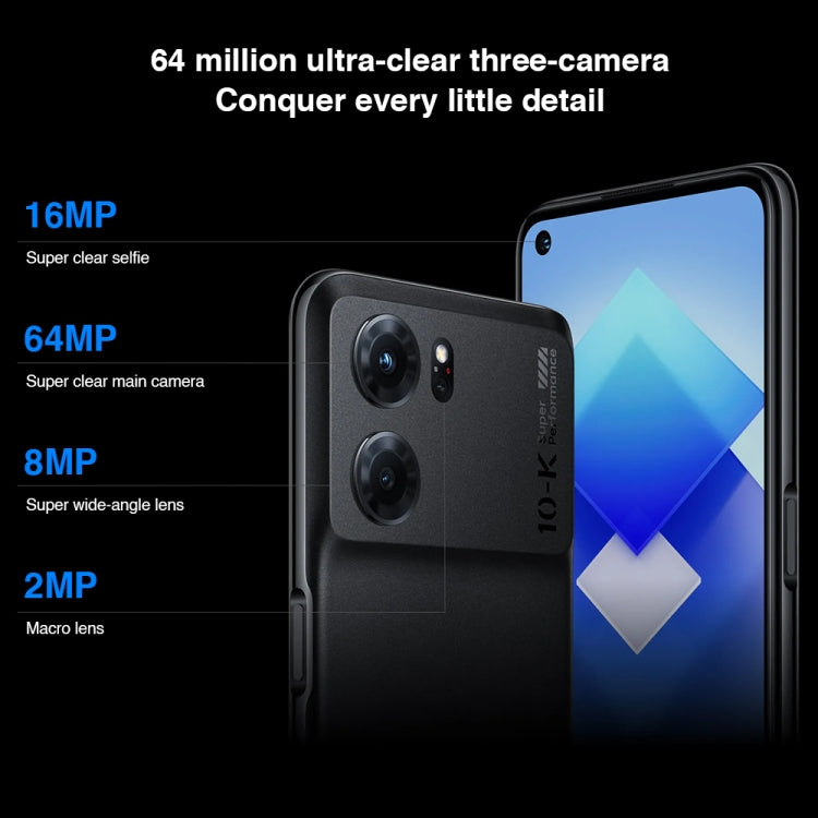 OPPO K10 5G, 12GB+256GB, 64MP Camera, Chinese Version, Triple Rear Cameras, Side Fingerprint Identification, 6.59 inch ColorOS 12.1 Dimensity 8000-MAX Octa Core up to 2.75Ghz, Network: 5G, Support Google Play(Blue) - OPPO by OPPO | Online Shopping South Africa | PMC Jewellery