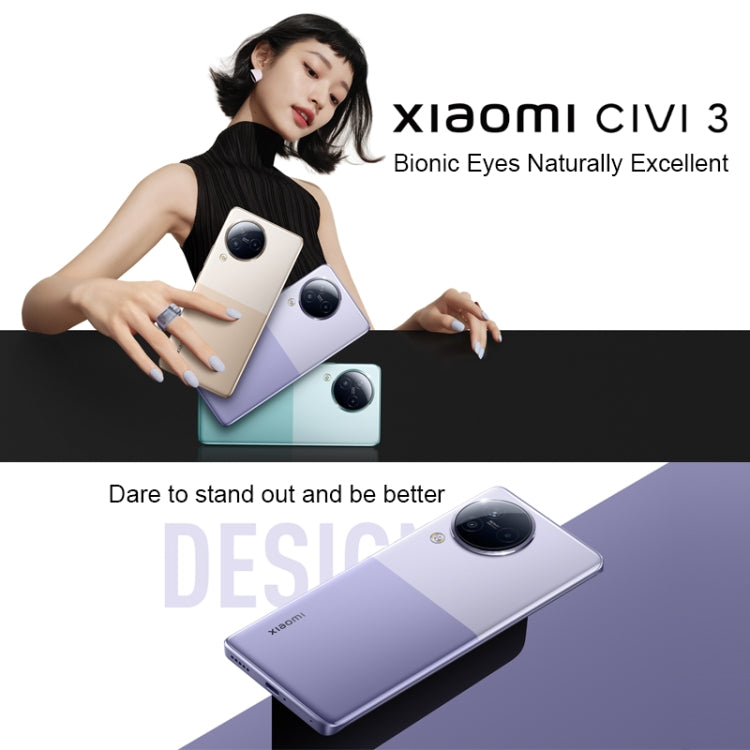 Xiaomi Civi 3 5G, 50MP Camera, 12GB+512GB, Triple Back Cameras + Dual Front Cameras, In-screen Fingerprint Identification, 4500mAh Battery, 6.55 inch MIUI 14 Dimensity 8200-Ultra Octa Core 4nm up to 3.1GHz, Network: 5G, NFC (Gold) - free shipping - PMC TechLife - Order now!
