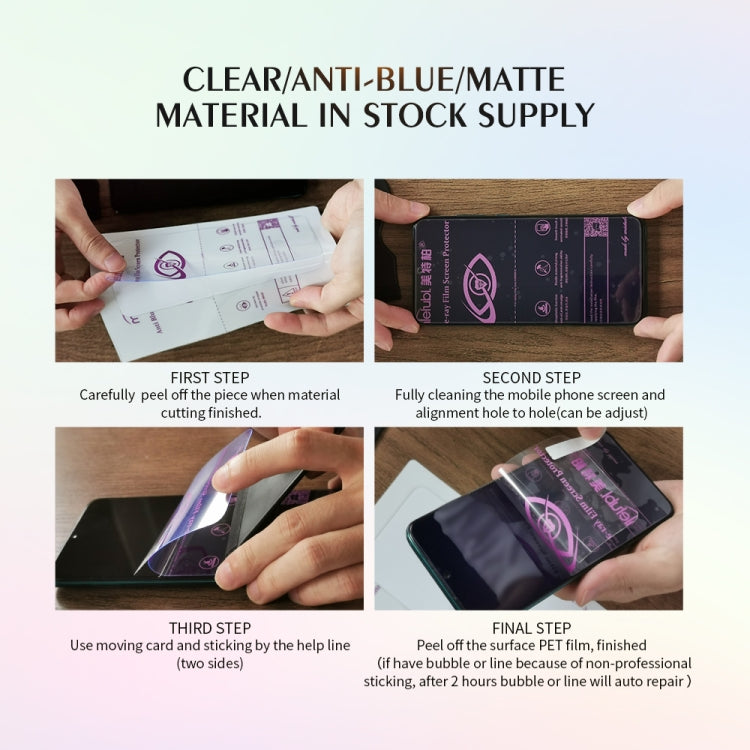 50 PCS 12 x 18cm Phone Anti Blue-ray TPU Soft Hydrogel Film Supplies for Intelligent Protector Cutter - free shipping - PMC TechLife - Order now!