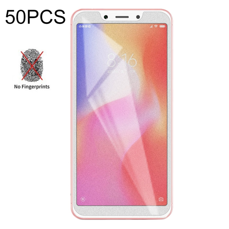 50 PCS Non-Full Matte Frosted Tempered Glass Film for Xiaomi Redmi 6 / Redmi 6A, No Retail Package -  by PMC Jewellery | Online Shopping South Africa | PMC Jewellery