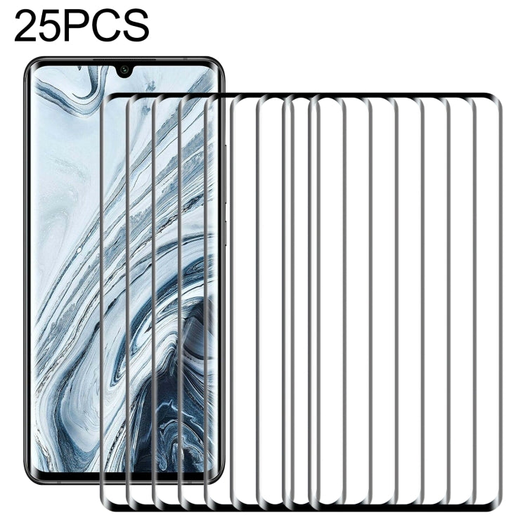 25 PCS For Xiaomi Mi Note 10 Pro 9H HD 3D Curved Edge Tempered Glass Film (Black) -  by PMC Jewellery | Online Shopping South Africa | PMC Jewellery