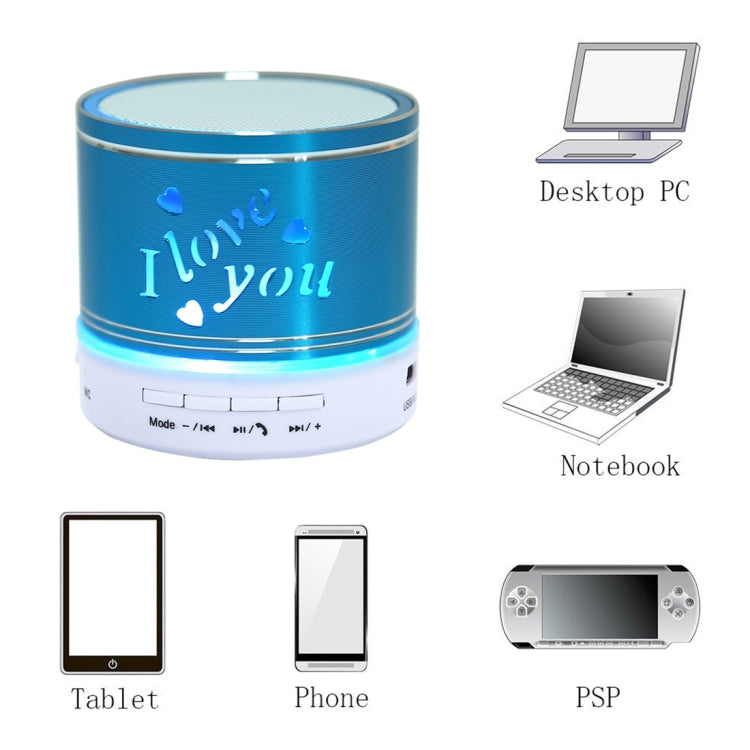 A9L Mini Portable Bluetooth Stereo Speaker with RGB LED Light, Built-in MIC, Support Hands-free Calls & TF Card & AUX(Blue) - Mini Speaker by PMC Jewellery | Online Shopping South Africa | PMC Jewellery