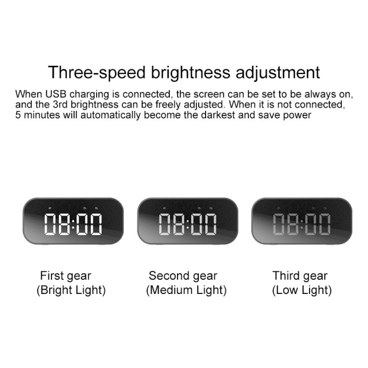 AEC BT501 Bluetooth 5.0 Mini Speaker with LED & Alarm Clock & Clock & Mirror, Support 32G TF Card(Black) - Mini Speaker by AEC | Online Shopping South Africa | PMC TechLife | Buy Now Pay Later Mobicred