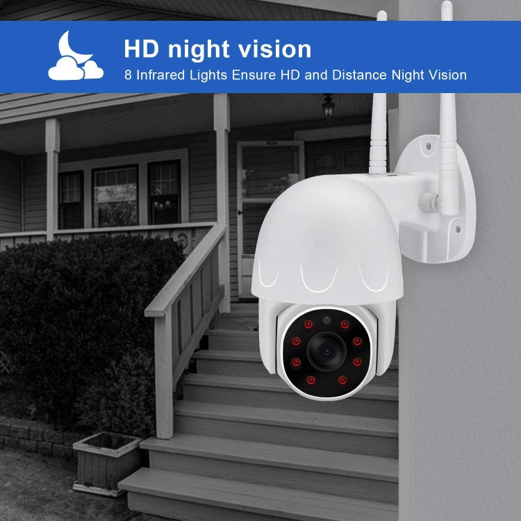 Tuya QX45 1080P Full HD IP65 Waterproof 2.4G Wireless IP Camera, Support Amazon Alexa & Google Home & Motion Detection & Two-way Audio & Night Vision & TF Card, EU Plug - Dome Camera by PMC TechLife | Online Shopping South Africa | PMC TechLife