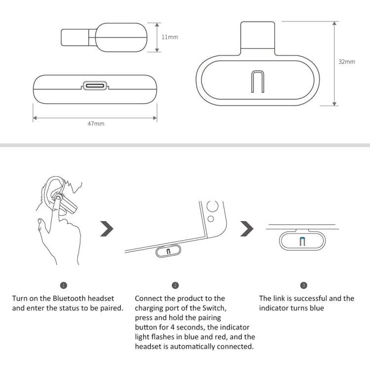 GuliKit GB1 Bluetooth Wireless Headset Receiver Adapter Audio Transmitter for NS Switch - Adapter by PMC Jewellery | Online Shopping South Africa | PMC Jewellery