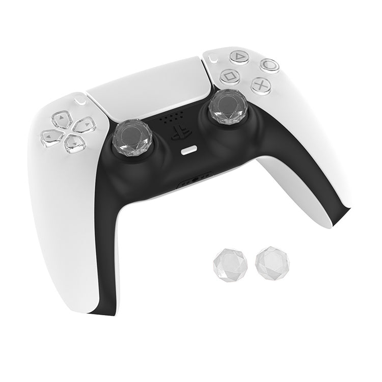 2 PCS Diamond Texture Games Grip Caps for PS5(Clear White) - Cases by PMC Jewellery | Online Shopping South Africa | PMC Jewellery