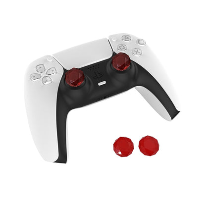 2 PCS Diamond Texture Games Grip Caps for PS5(Red) - Cases by PMC Jewellery | Online Shopping South Africa | PMC Jewellery