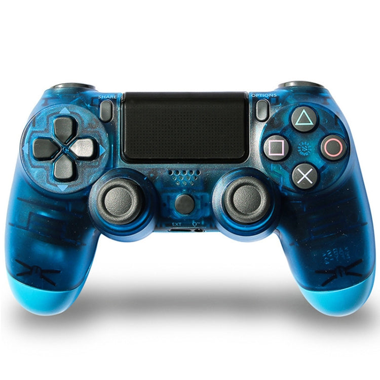 Transparent Wireless Bluetooth Game Handle Controller with Lamp for PS4, US Version(Blue) - Gamepads by PMC Jewellery | Online Shopping South Africa | PMC Jewellery