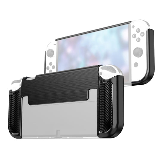 Carbon Fiber TPU Shockproof Protective Case For Nintendo Switch OLED(Black) - Cases by PMC Jewellery | Online Shopping South Africa | PMC Jewellery