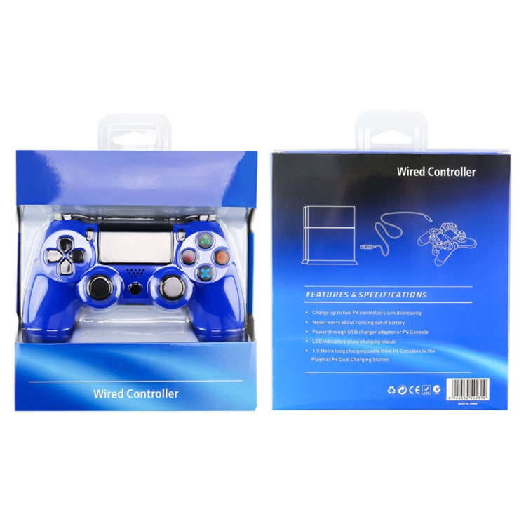 Snowflake Button Wired Gamepad Game Handle Controller for PS4(White) - Gamepads by PMC Jewellery | Online Shopping South Africa | PMC Jewellery