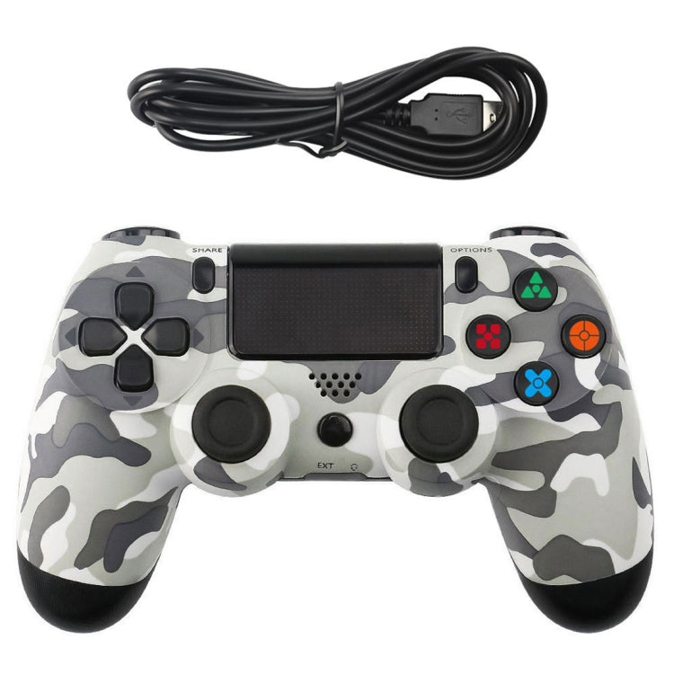 Grey Camouflage Snowflake Button Wired Gamepad Game Handle Controller for PS4 - Gamepads by PMC Jewellery | Online Shopping South Africa | PMC Jewellery