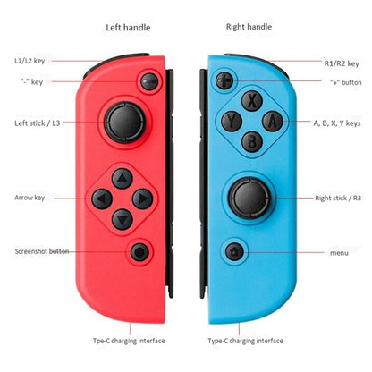 Left and Right Bluetooth Wireless Joypad Gamepad Game Controller for Switch(Black) - Gamepads by PMC Jewellery | Online Shopping South Africa | PMC Jewellery