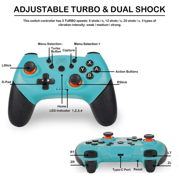 6-axis Bluetooth Joypad Gamepad Game Controller for Switch Pro(Grey) - Gamepads by PMC TechLife | Online Shopping South Africa | PMC TechLife