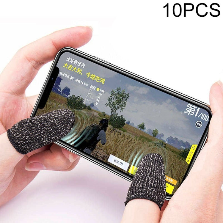 10 PCS Nylon + Conductive Fiber Non-slip Sweat-proof Mobile Phone Game Touch Screen Finger Cover for Thumb / Index Finger(Black) - Gaming Finger Sleeves by PMC TechLife | Online Shopping South Africa | PMC TechLife