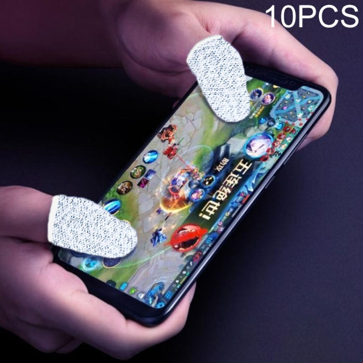 10 PCS Nylon + Conductive Fiber Non-slip Sweat-proof Mobile Phone Game Touch Screen Finger Cover for Thumb / Index Finger(White) - Gaming Finger Sleeves by PMC TechLife | Online Shopping South Africa | PMC TechLife