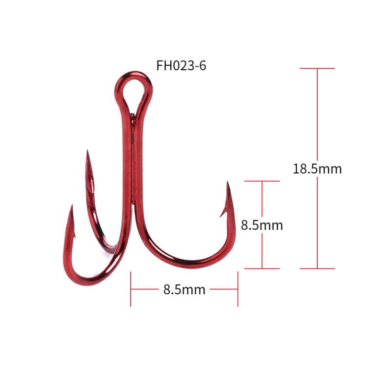 HENGJIA 20 PCS Classic Red High Carbon Steel Fishing Three-jaw Treble Hooks - Fishing Hooks by HENGJIA | Online Shopping South Africa | PMC TechLife | Buy Now Pay Later Mobicred