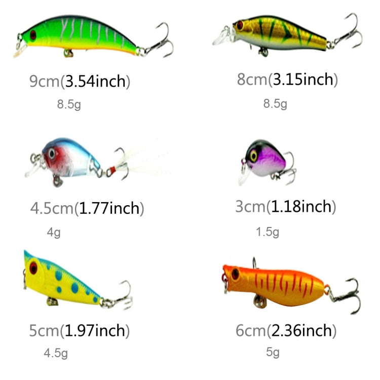 HENGJIA HENG JIA-SETL30 30 PCS Minnow Fishing Lure Set 6 Models Fishing Tackle Plastic Hard Bait - free shipping - PMC TechLife - Order now!