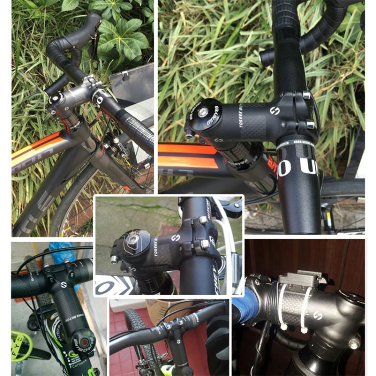 TOSEEK All Carbon Fiber 3KUD Texture Road Mountain Bike Ultra-light Handlebar Stem Riser Faucet, Size: 17 Degree, 130mm (Matte) - Bicycle Grips by TOSEEK | Online Shopping South Africa | PMC Jewellery