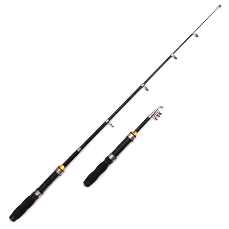 30cm Portable Telescopic Sea Fishing Rod Mini Fishing Pole, Extended Length  : 1.0m, Black Tube-type Reel Seat, ZA