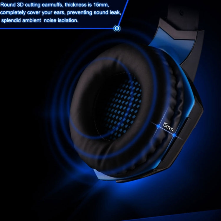 KOTION EACH G2000 Over-ear Game Gaming Headphone Headset Earphone Headband with Mic Stereo Bass LED Light for PC Gamer,Cable Length: About 2.2m(Blue + Black) - Multimedia Headset by KOTION EACH | Online Shopping South Africa | PMC TechLife | Buy Now Pay Later Mobicred