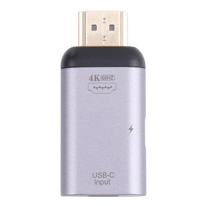 2 in 1 4K 60Hz HDMI Male to USB-C / Type-C Charging + USB-C / Type-C Female Adapter - Adapter by PMC Jewellery | Online Shopping South Africa | PMC Jewellery