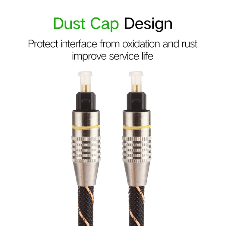 1.5m OD6.0mm Gold Plated Metal Head Woven Net Line Toslink Male to Male Digital Optical Audio Cable - free shipping - PMC TechLife - Order now!