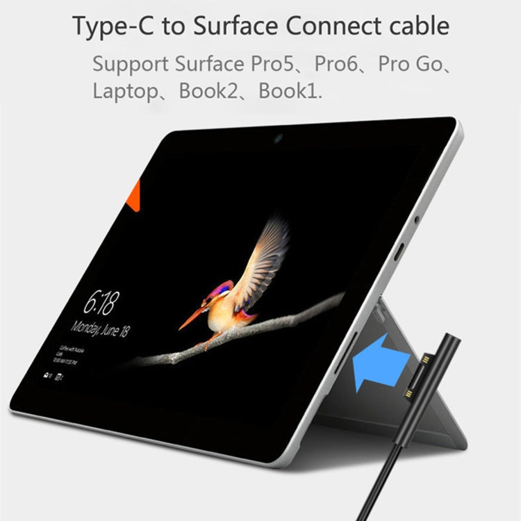 USB-C / Type-C to 6 Pin Magnetic Male Laptop Power Charging Cable for Microsoft Surface Pro 7 / 6 / 5 , Cable Length: about 1.5m - free shipping - PMC TechLife - Order now!