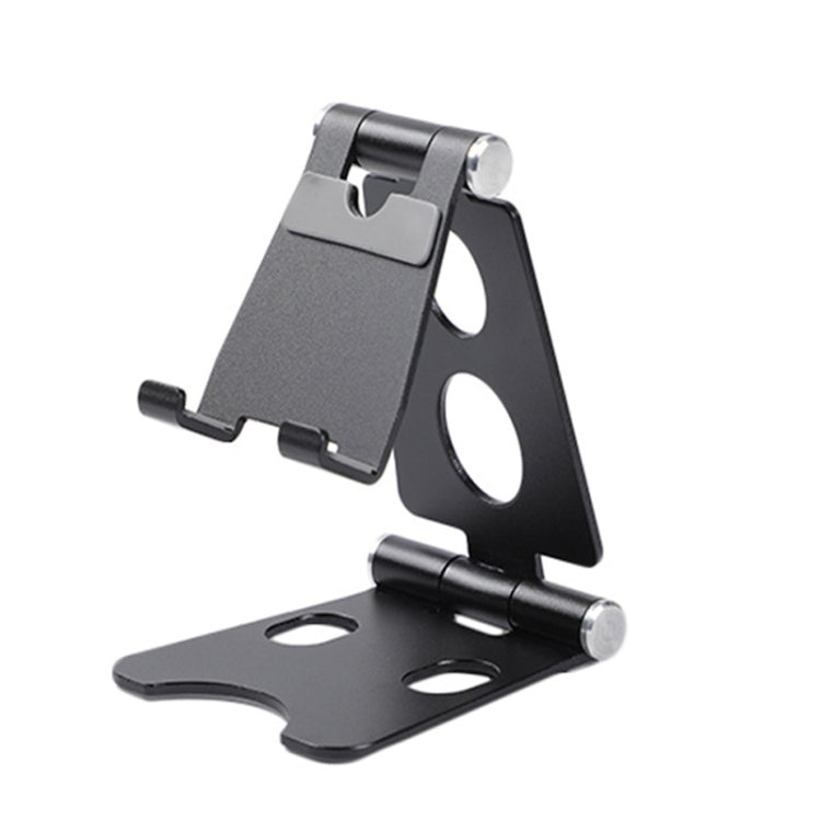 ROOSTAND R2 Aluminum Alloy Mobile Desktop Tablet Bracket Double Folding Lazy Artifact, Size: 6.4x7x9cm(Black) - Desktop Holder by PMC Jewellery | Online Shopping South Africa | PMC Jewellery