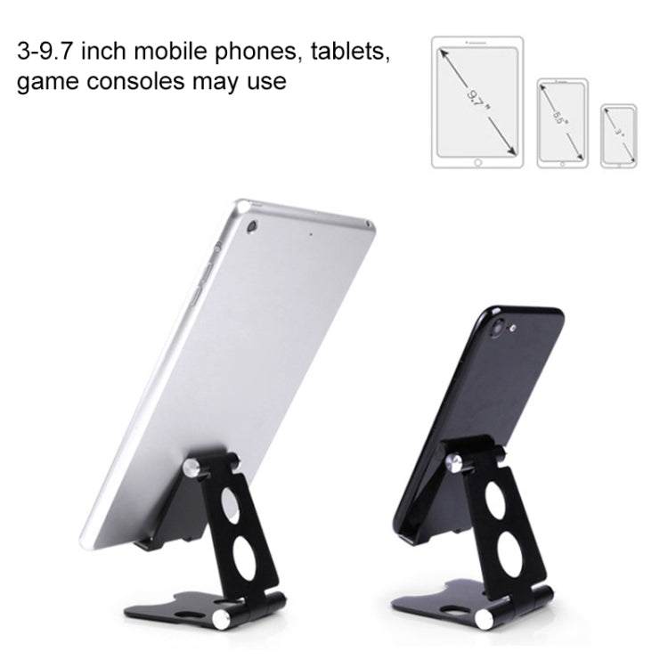 ROOSTAND R2 Aluminum Alloy Mobile Desktop Tablet Bracket Double Folding Lazy Artifact, Size: 6.4x7x9cm(Black) - Desktop Holder by PMC TechLife | Online Shopping South Africa | PMC TechLife