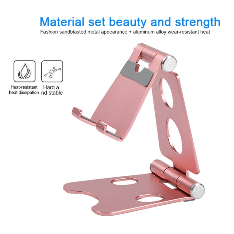 ROOSTAND R2 Aluminum Alloy Mobile Desktop Tablet Bracket Double Folding Lazy Artifact, Size: 6.4x7x9cm(Black) - Desktop Holder by PMC TechLife | Online Shopping South Africa | PMC TechLife
