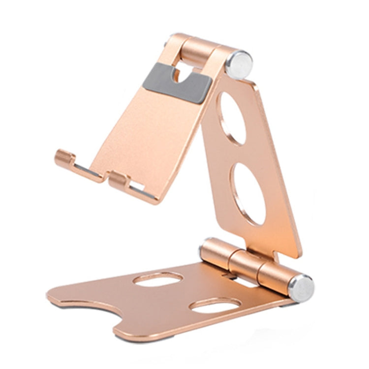 ROOSTAND R2 Aluminum Alloy Mobile Desktop Tablet Bracket Double Folding Lazy Artifact, Size: 6.4x7x9cm(Champagne Gold) - Desktop Holder by PMC TechLife | Online Shopping South Africa | PMC TechLife