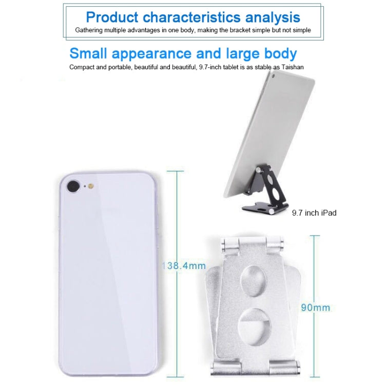 ROOSTAND R2 Aluminum Alloy Mobile Desktop Tablet Bracket Double Folding Lazy Artifact, Size: 6.4x7x9cm(Champagne Gold) - Desktop Holder by PMC TechLife | Online Shopping South Africa | PMC TechLife