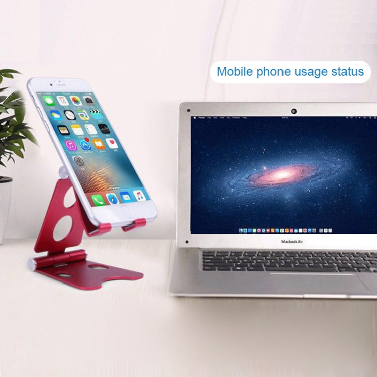 ROOSTAND R2 Aluminum Alloy Mobile Desktop Tablet Bracket Double Folding Lazy Artifact, Size: 6.4x7x9cm(Rose Gold) - Desktop Holder by PMC TechLife | Online Shopping South Africa | PMC TechLife