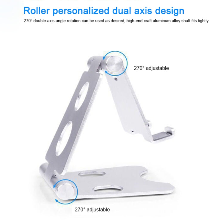 ROOSTAND R2 Aluminum Alloy Mobile Desktop Tablet Bracket Double Folding Lazy Artifact, Size: 6.4x7x9cm(Rose Red) - Desktop Holder by PMC TechLife | Online Shopping South Africa | PMC TechLife