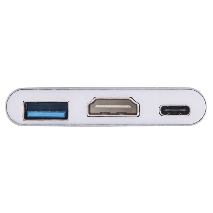 USB-C / Type-C 3.1 Male to USB-C / Type-C 3.1 Female & HDMI Female & USB 3.0 Female Adapter(Grey) - Cable & Adapters by PMC Jewellery | Online Shopping South Africa | PMC Jewellery