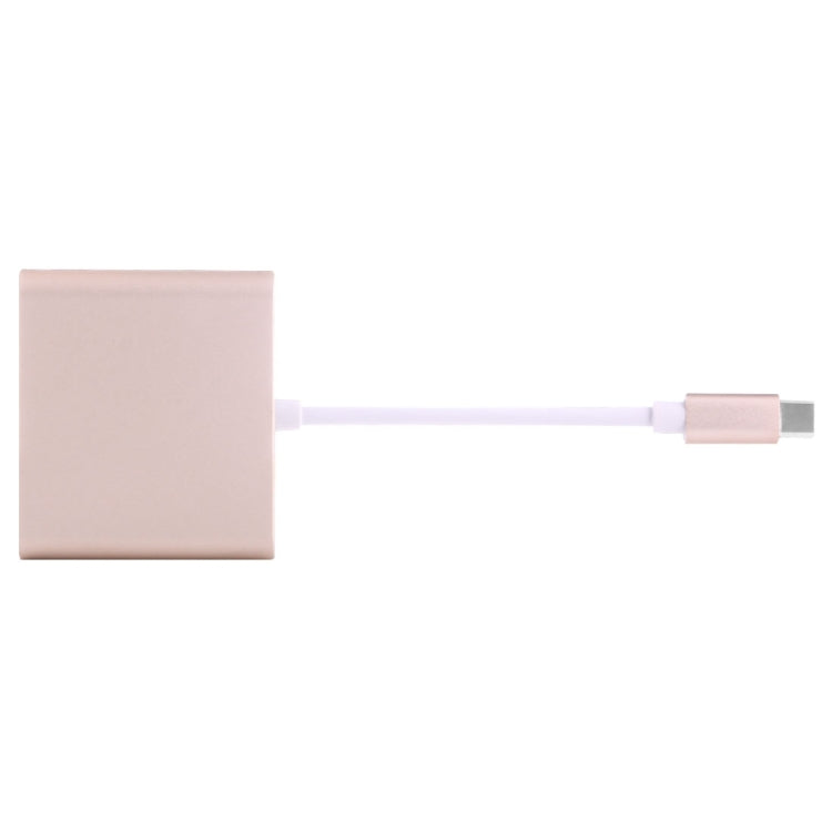 USB-C / Type-C 3.1 Male to USB-C / Type-C 3.1 Female & HDMI Female & USB 3.0 Female Adapter(Gold) - Cable & Adapters by PMC TechLife | Online Shopping South Africa | PMC TechLife