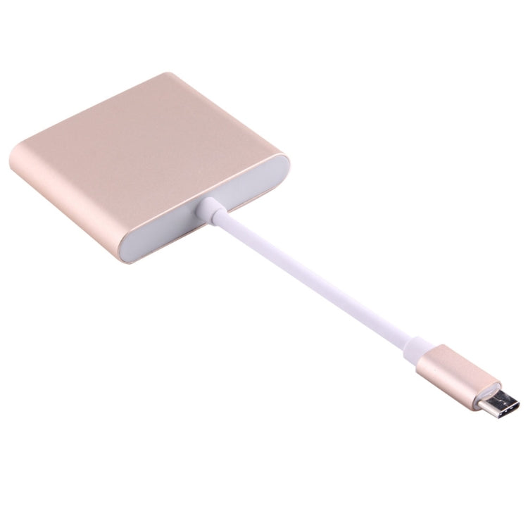 USB-C / Type-C 3.1 Male to USB-C / Type-C 3.1 Female & HDMI Female & USB 3.0 Female Adapter(Gold) - Cable & Adapters by PMC TechLife | Online Shopping South Africa | PMC TechLife