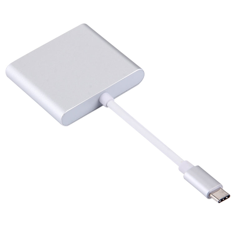 USB-C / Type-C 3.1 Male to USB-C / Type-C 3.1 Female & HDMI Female & USB 3.0 Female Adapter(Silver) - Cable & Adapters by PMC TechLife | Online Shopping South Africa | PMC TechLife